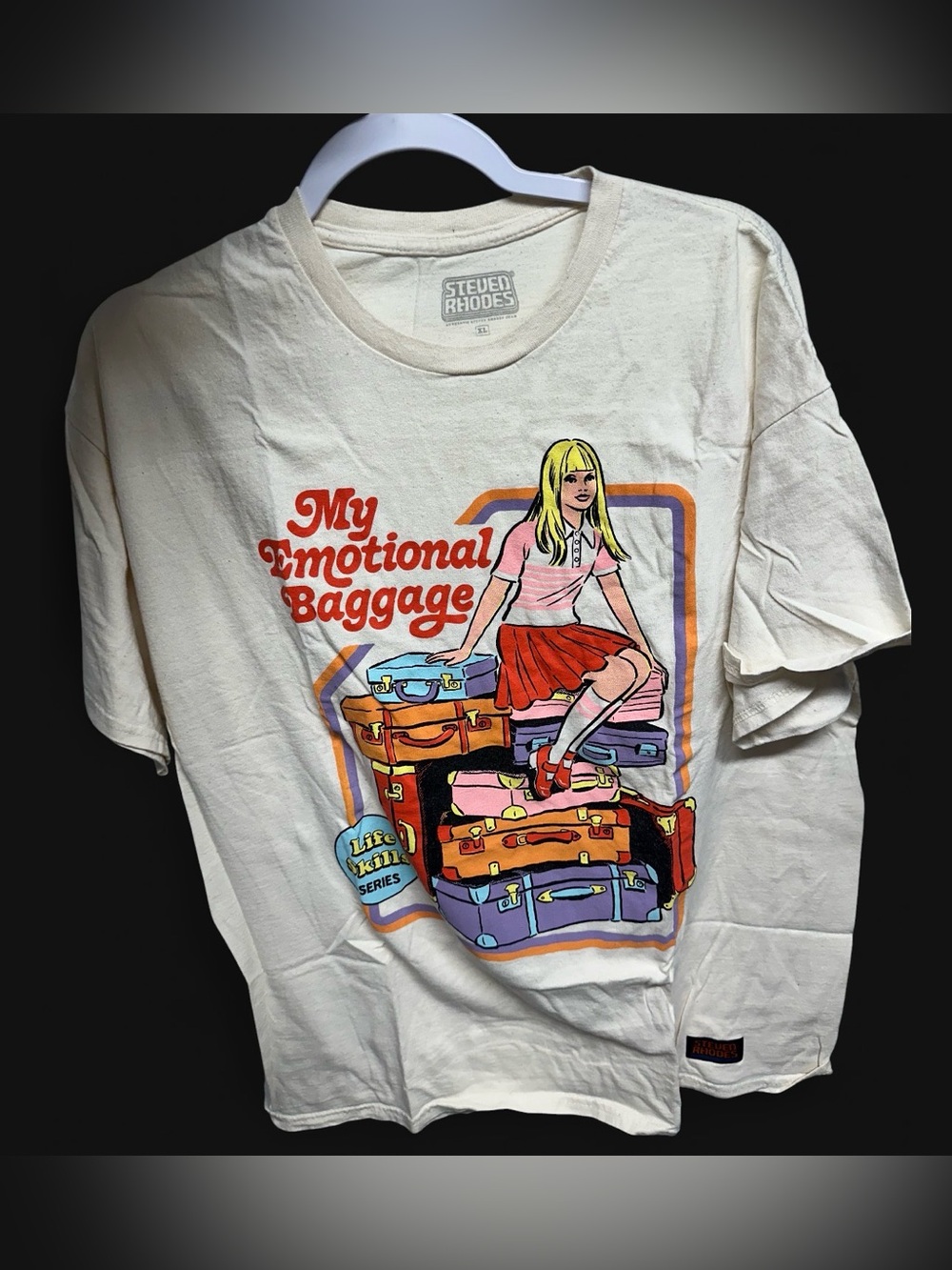 Steve Rhodes My Emotional Baggage cream t-shirt